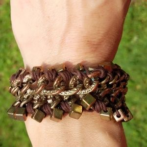 Chan Luu Complex Bead & Chain Adjustable Bracelet